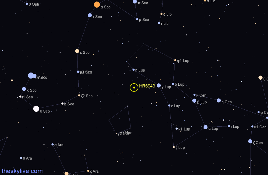 Finder chart HR5943 star