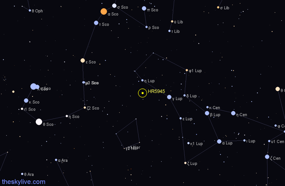 Finder chart HR5945 star
