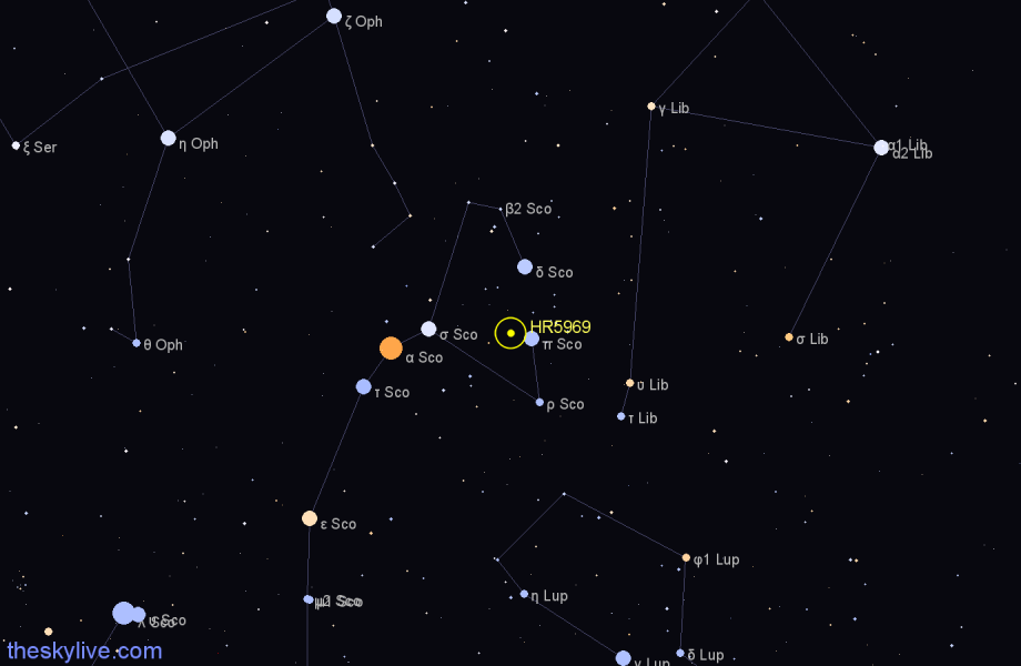 Finder chart HR5969 star