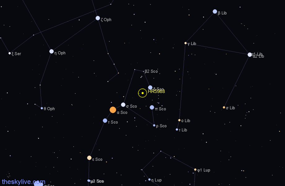 Finder chart HR5988 star