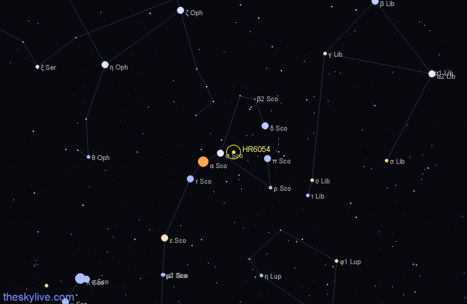 Finder chart HR6054 star