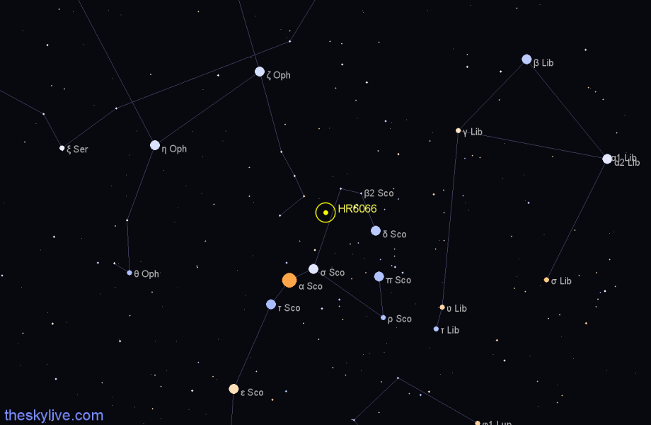 Finder chart HR6066 star