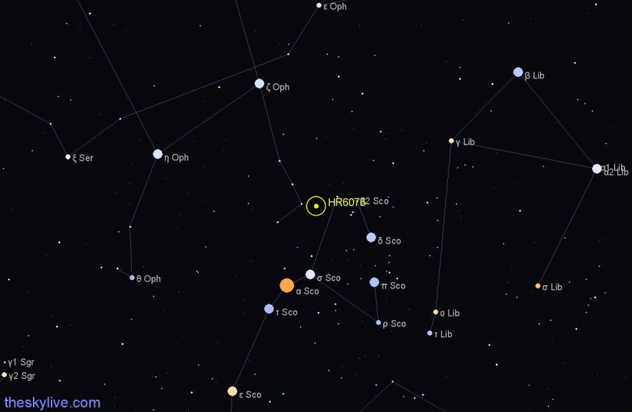 Finder chart HR6076 star