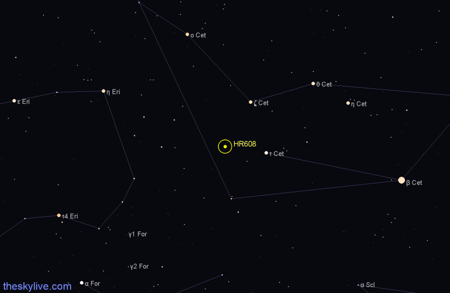 Finder chart HR608 star