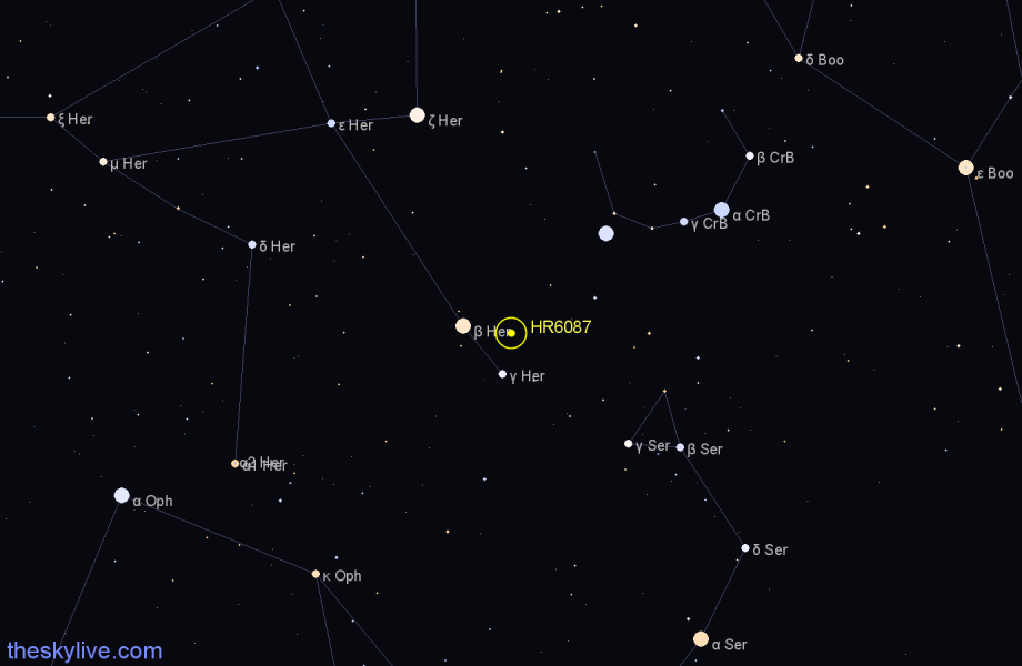 Finder chart HR6087 star