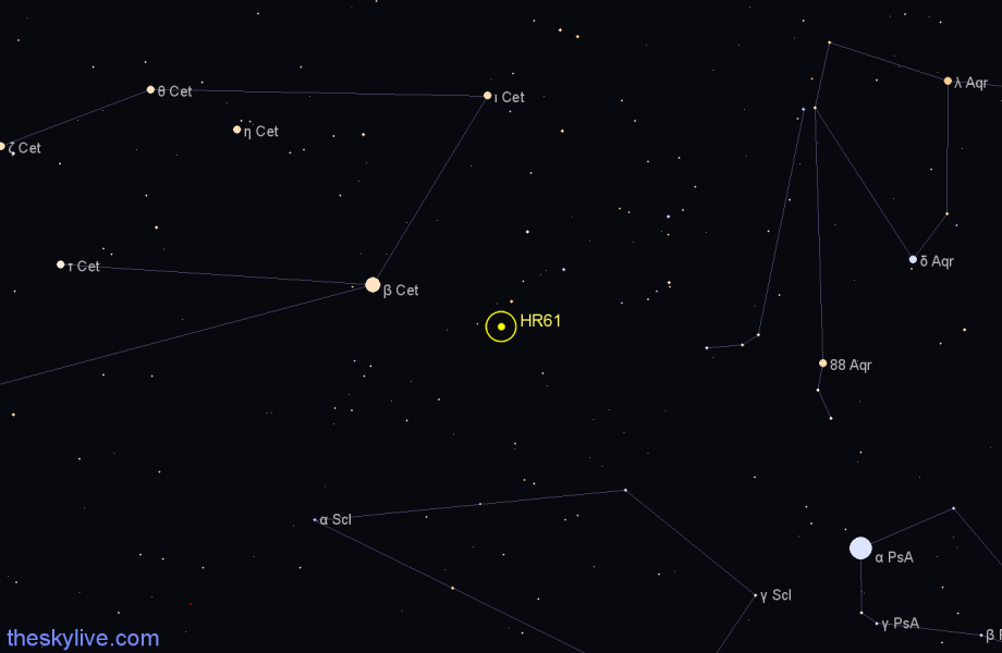 Finder chart HR61 star