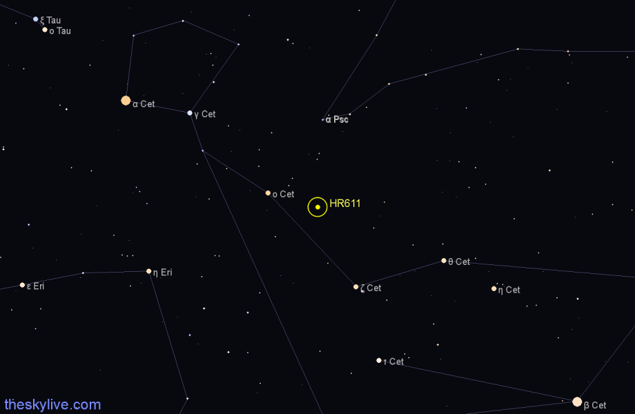 Finder chart HR611 star