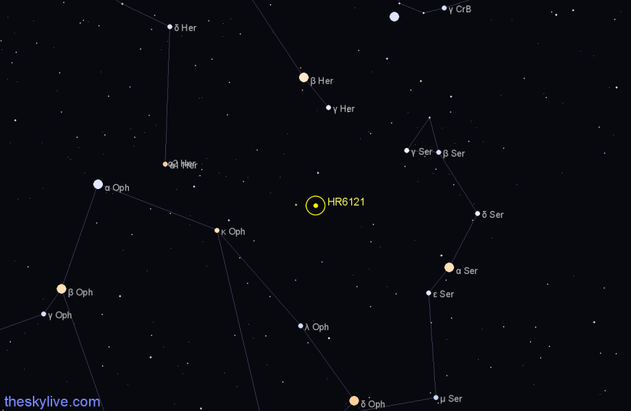 Finder chart HR6121 star