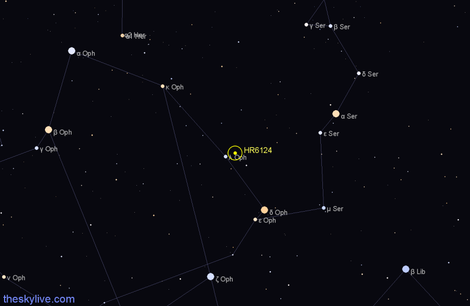 Finder chart HR6124 star