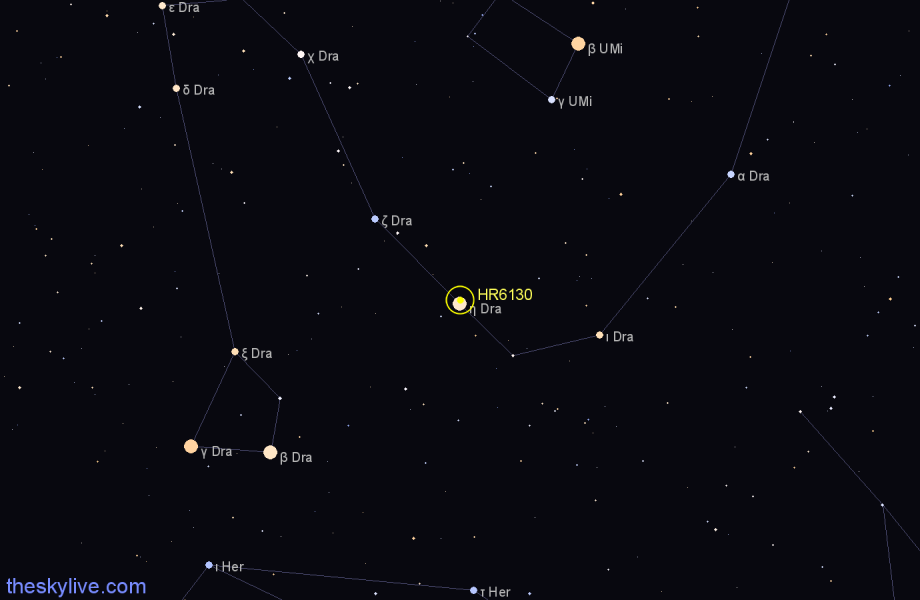 Finder chart HR6130 star