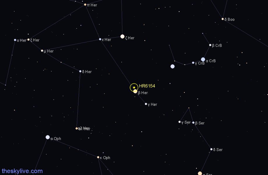 Finder chart HR6154 star