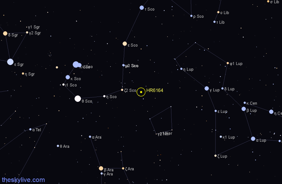 Finder chart HR6164 star