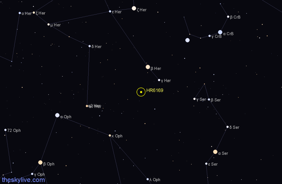 Finder chart HR6169 star