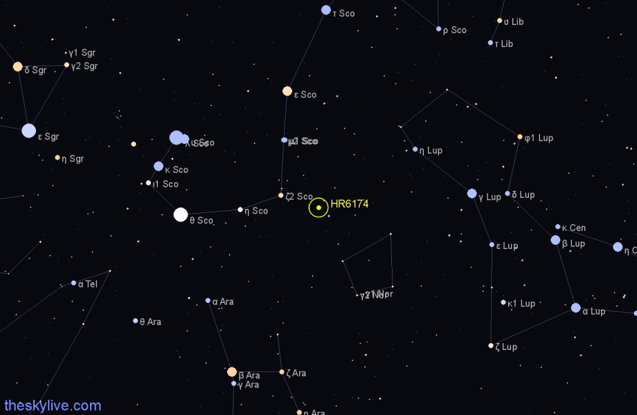 Finder chart HR6174 star