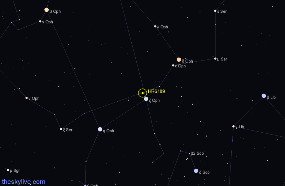 Finder chart HR6189 star