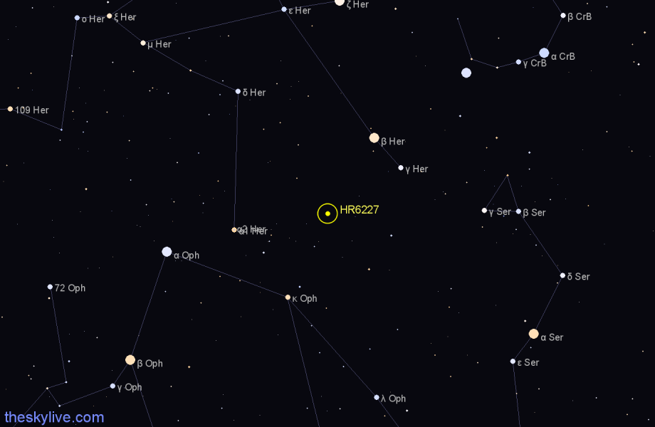 Finder chart HR6227 star