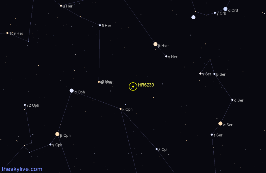 Finder chart HR6239 star