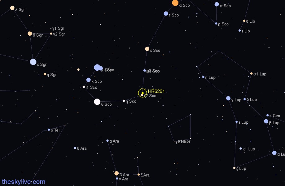 Finder chart HR6261 star
