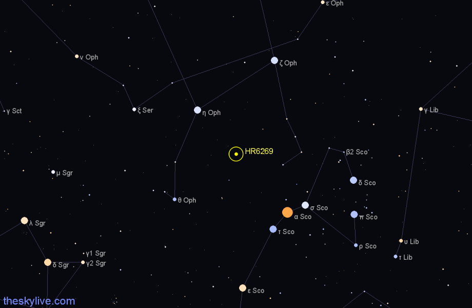 Finder chart HR6269 star
