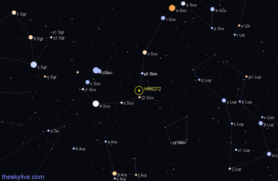 Finder chart HR6272 star