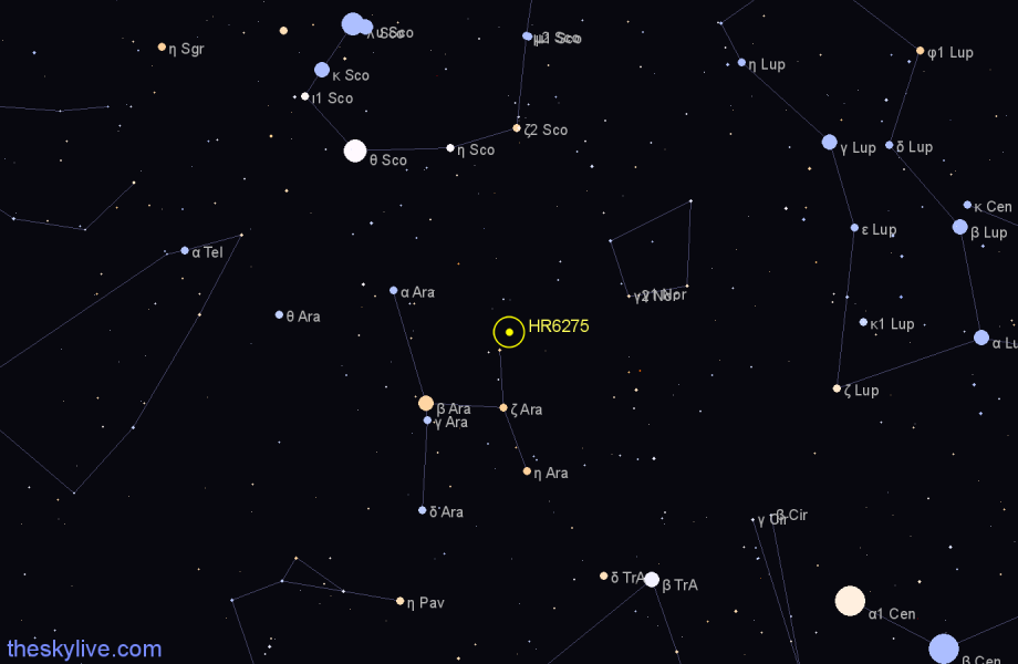 Finder chart HR6275 star