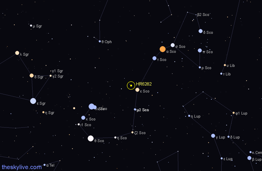 Finder chart HR6282 star