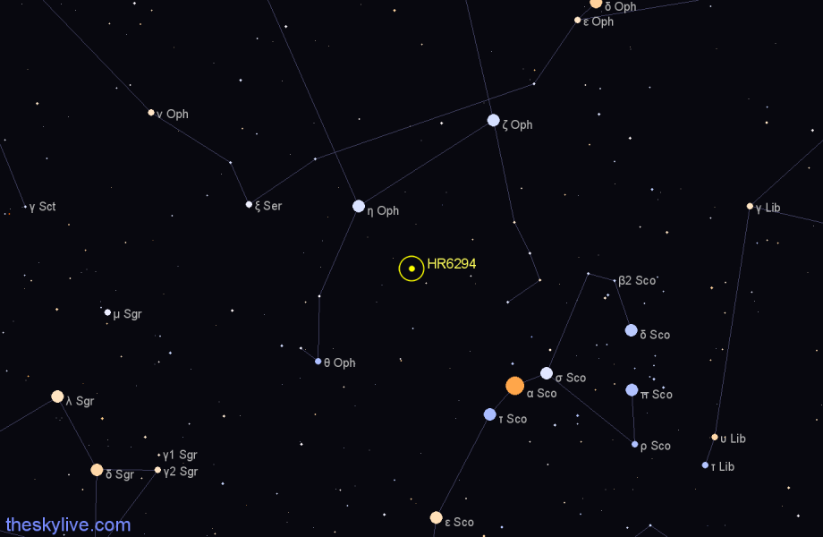Finder chart HR6294 star