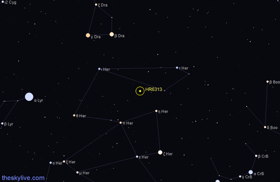 Finder chart HR6313 star