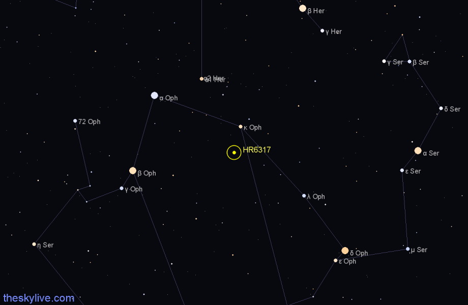 Finder chart HR6317 star