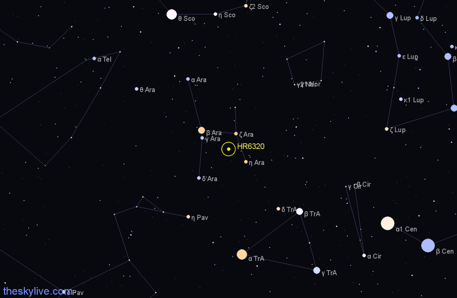 Finder chart HR6320 star