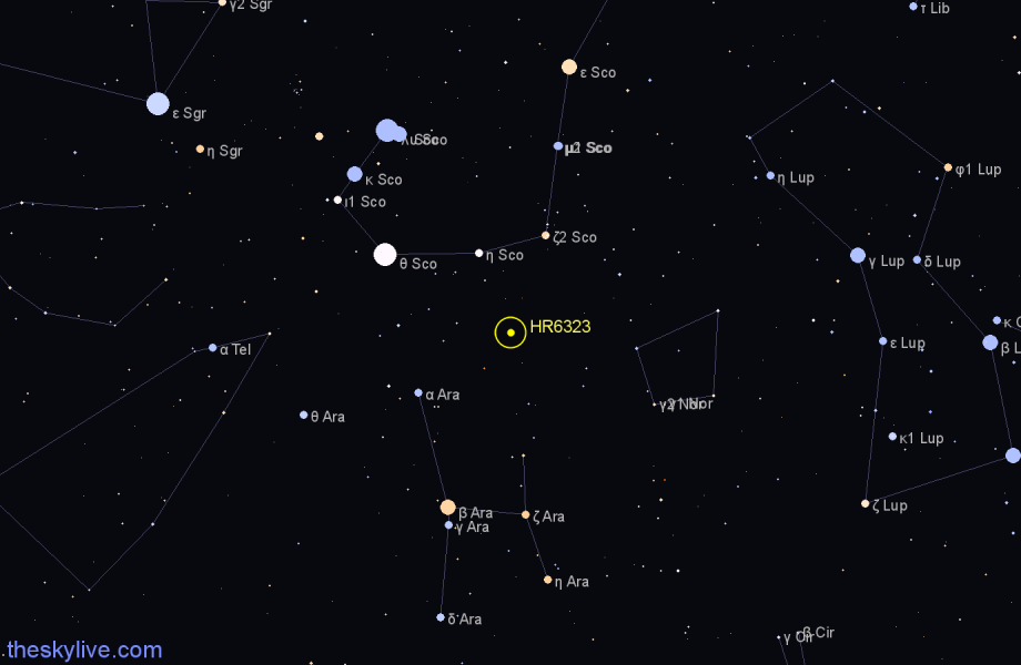 Finder chart HR6323 star