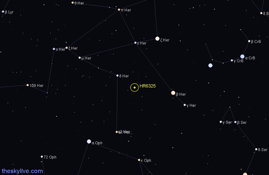 Finder chart HR6325 star