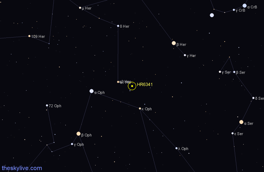 Finder chart HR6341 star