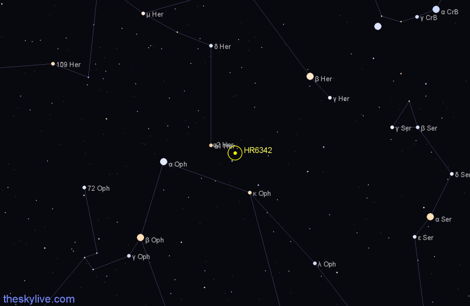 Finder chart HR6342 star