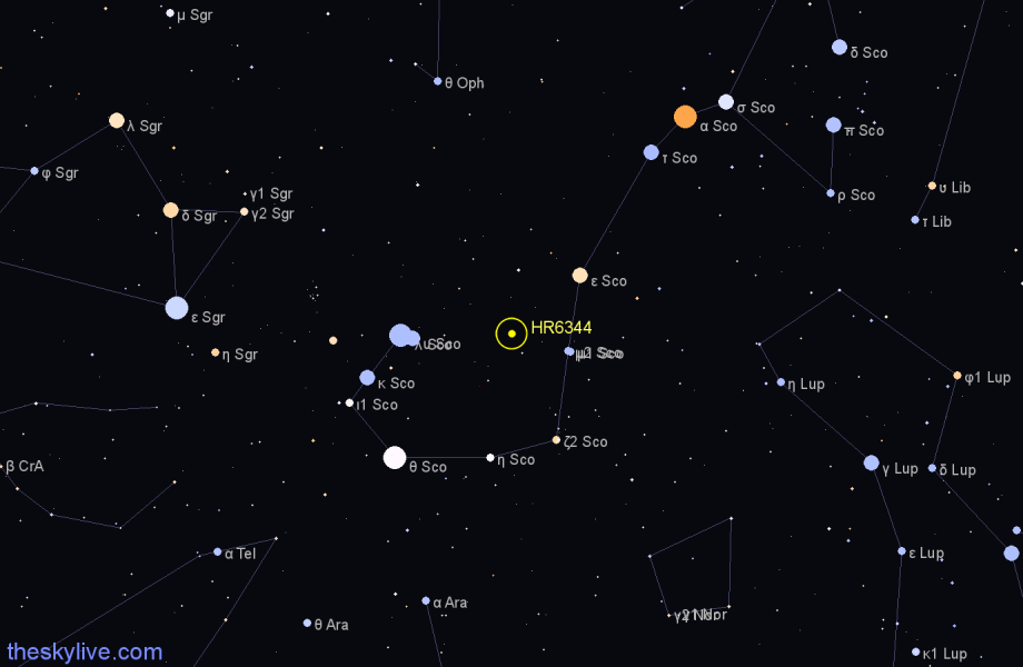 Finder chart HR6344 star