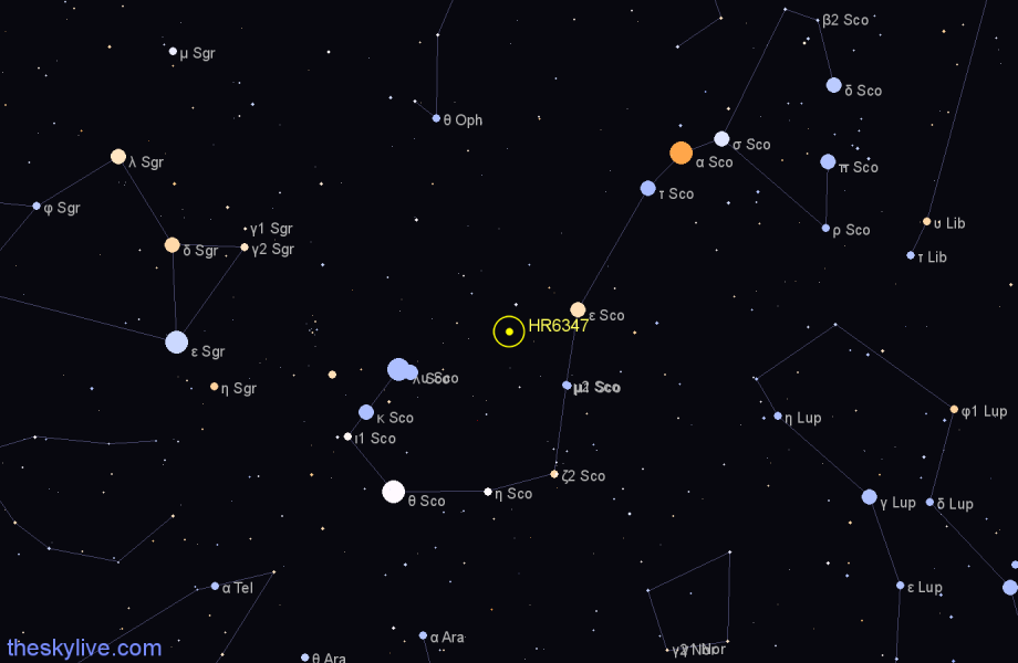 Finder chart HR6347 star