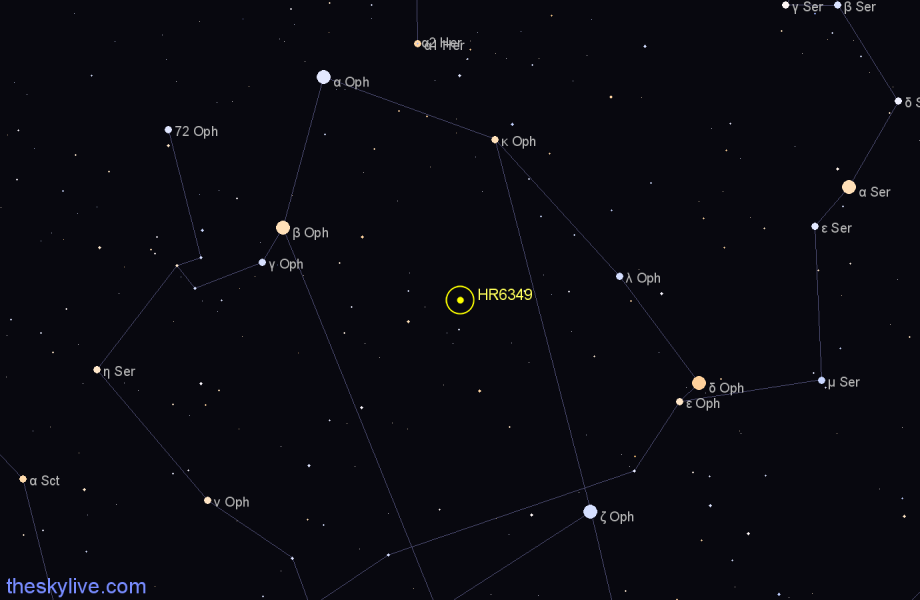 Finder chart HR6349 star