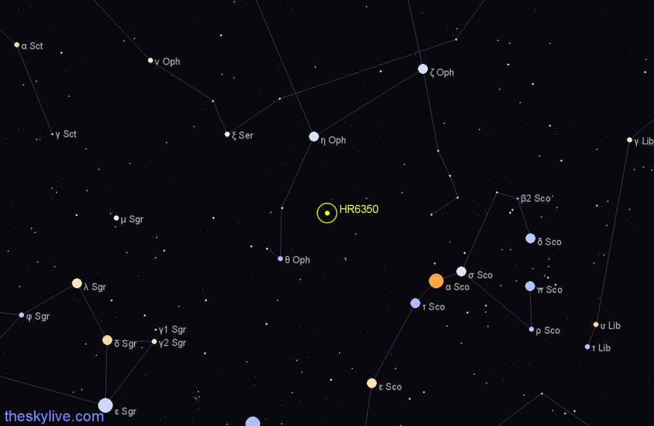 Finder chart HR6350 star