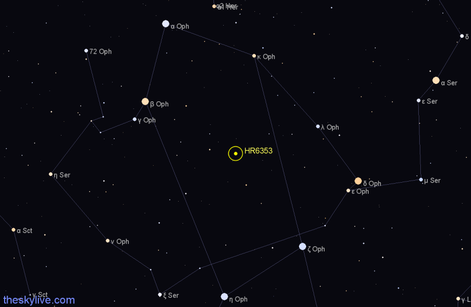 Finder chart HR6353 star