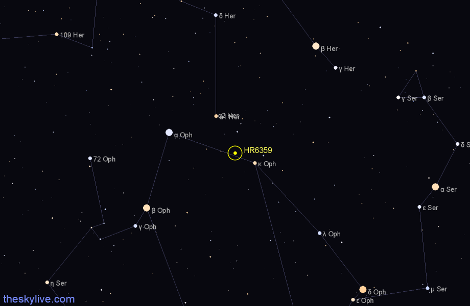Finder chart HR6359 star