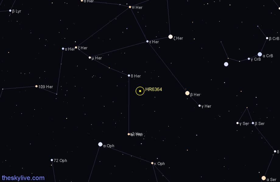 Finder chart HR6364 star
