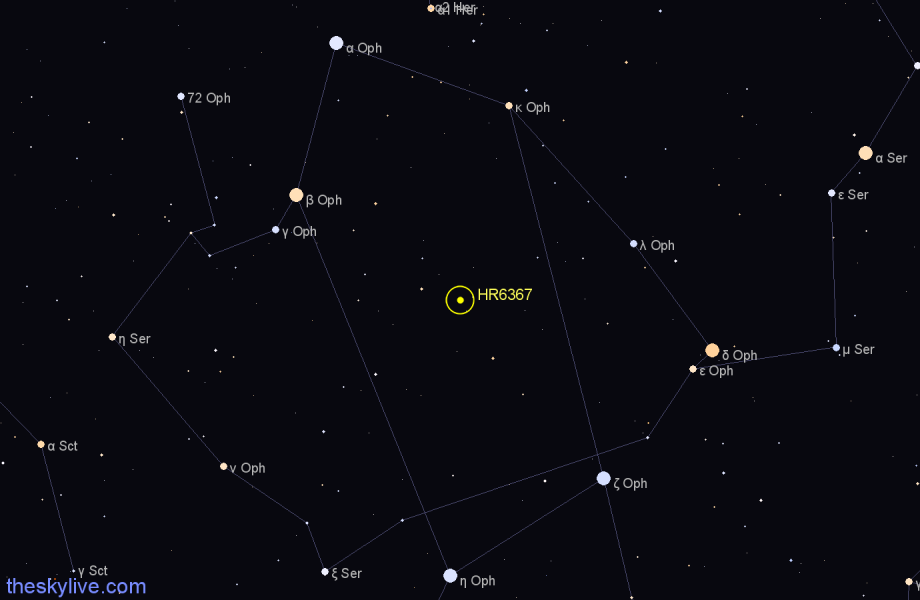 Finder chart HR6367 star
