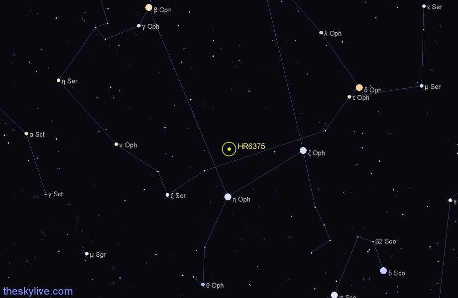 Finder chart HR6375 star