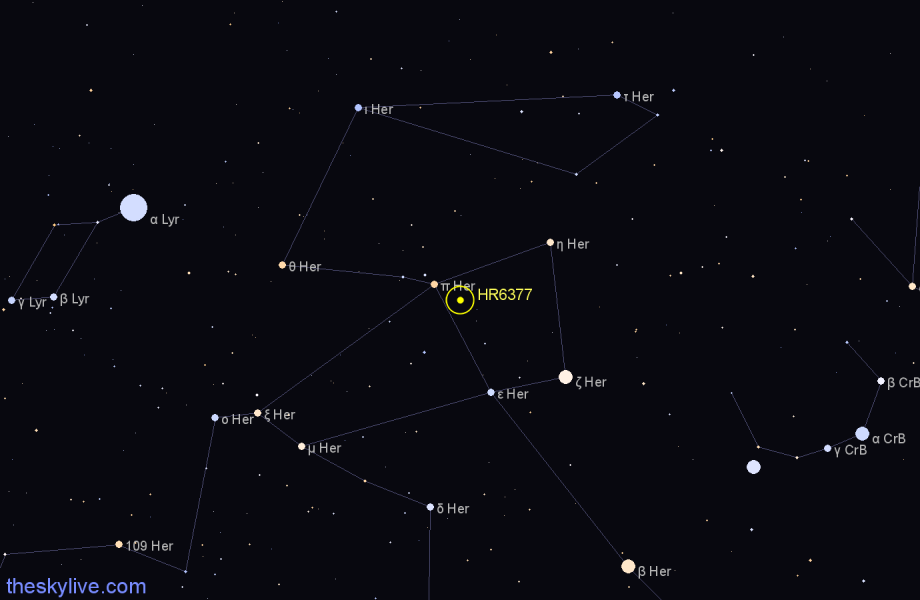 Finder chart HR6377 star