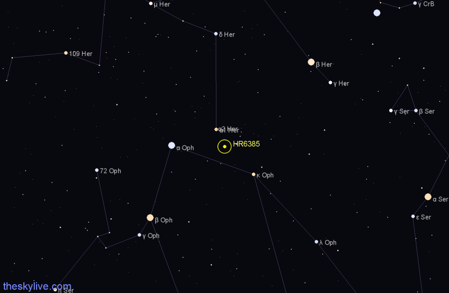 Finder chart HR6385 star