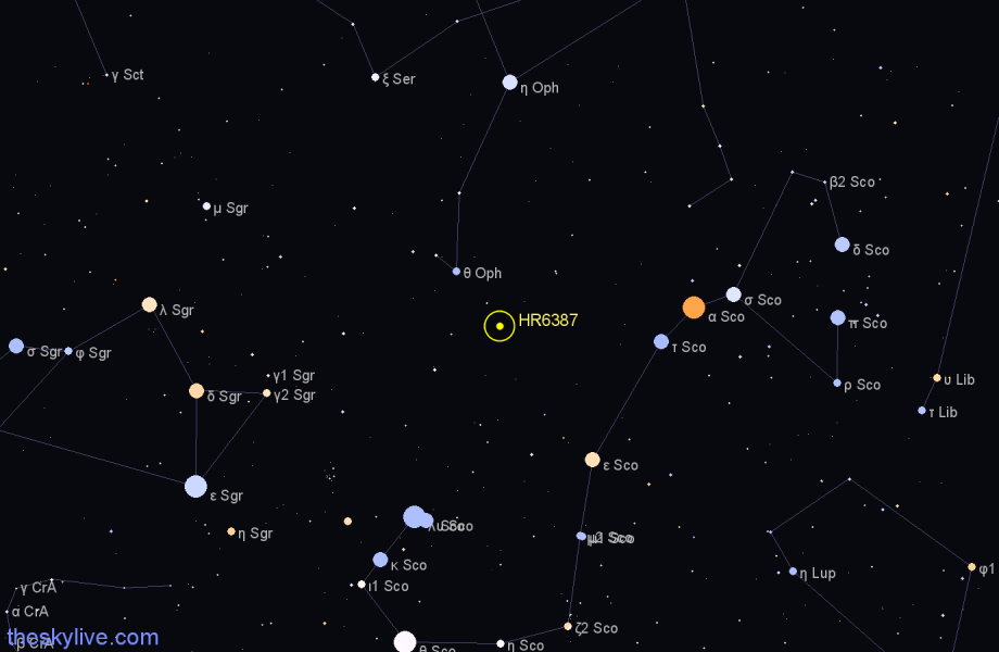 Finder chart HR6387 star