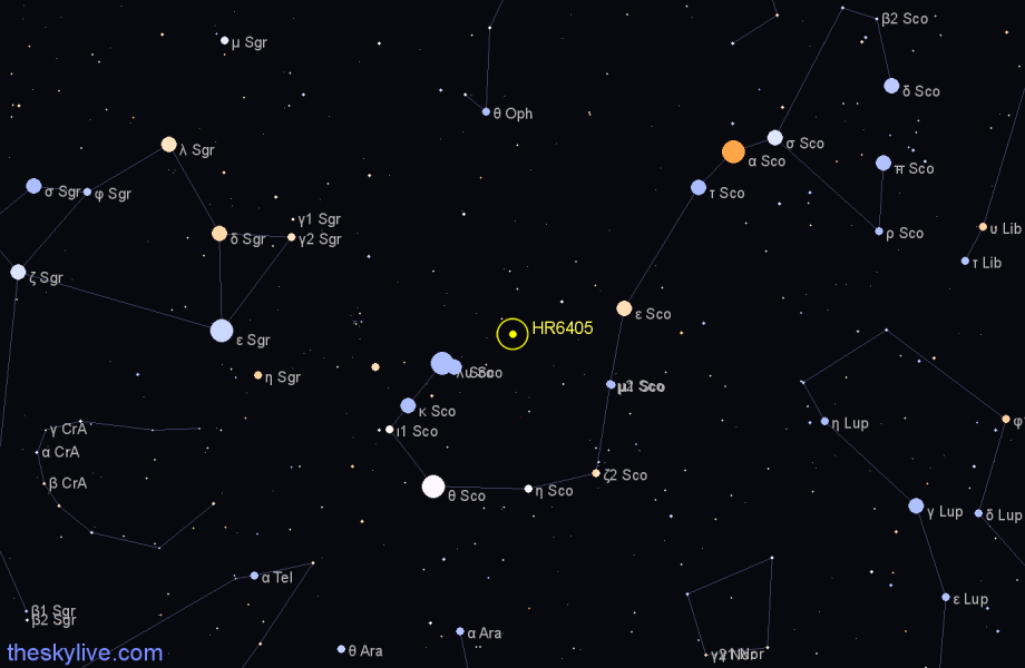 Finder chart HR6405 star
