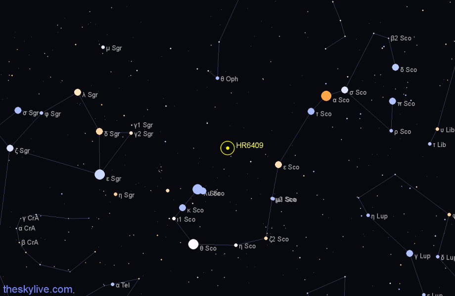 Finder chart HR6409 star