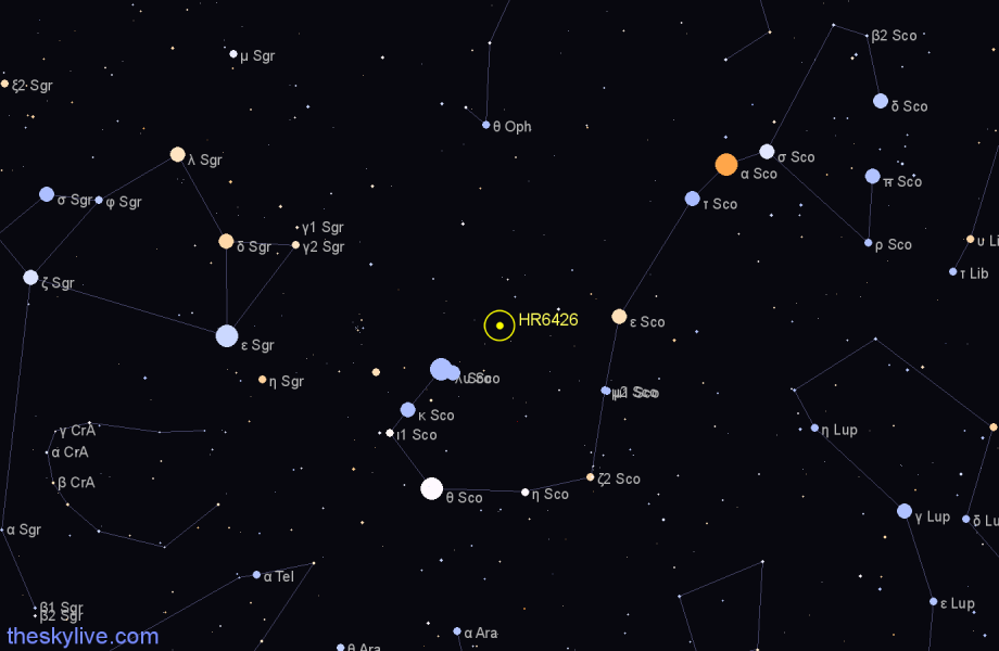 Finder chart HR6426 star