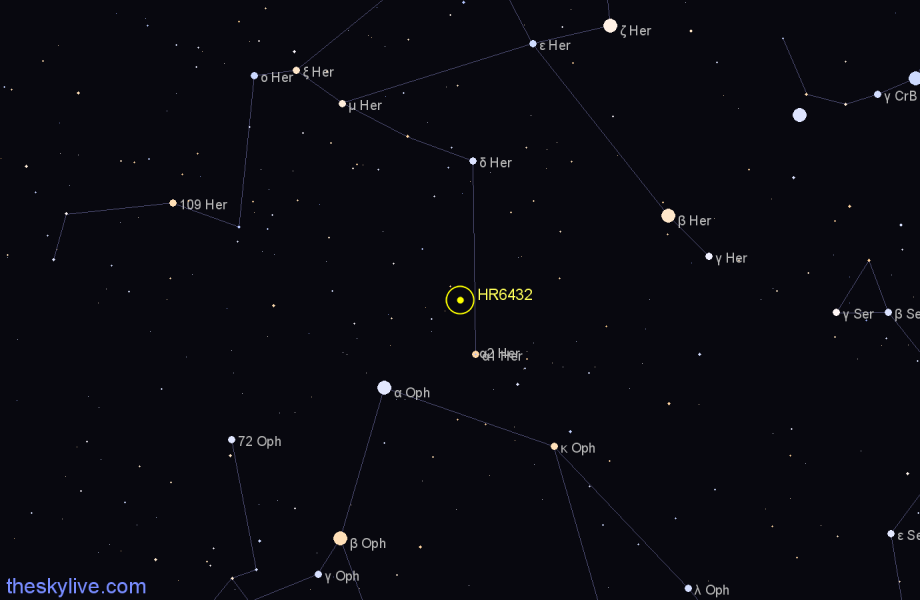 Finder chart HR6432 star